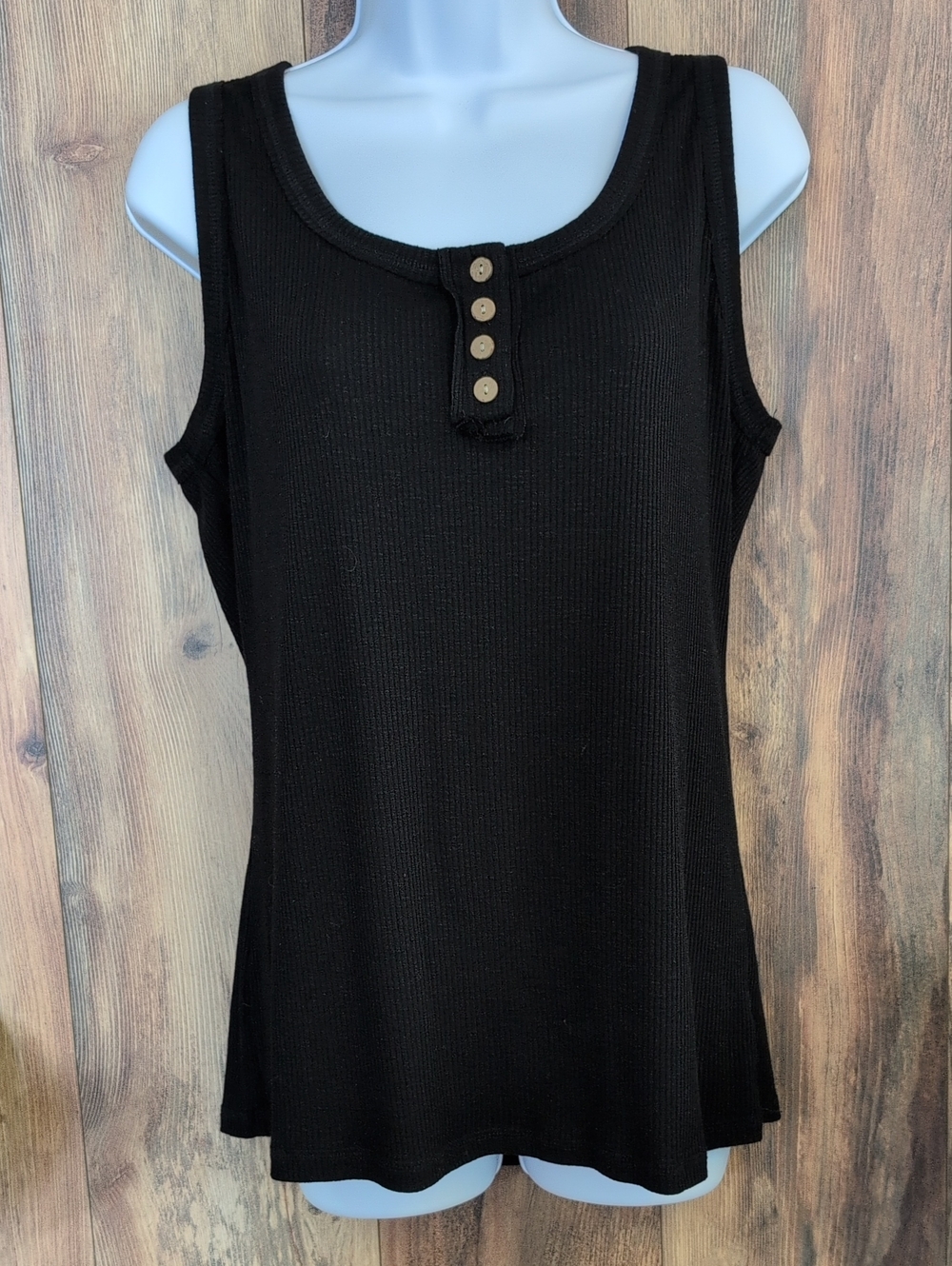 Kissfix Women’s Black Ribbed Tank Top XXL      W369